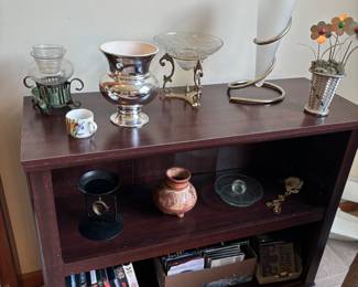 Vases, home decor. Bookshelf not for sale