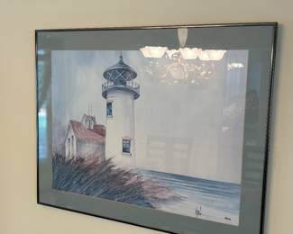 Art, lighthouse scene