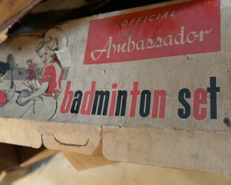 Vintage badminton set with extra rackets