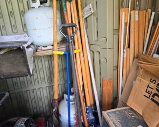 Propane Tank, Shovels, Yard Tools