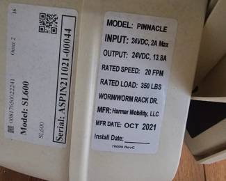 Pinnacle Chair Lift Information