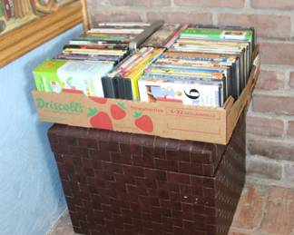 Basket and Dvds cds