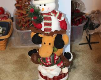 Christmas Snowman and Deer Decoration