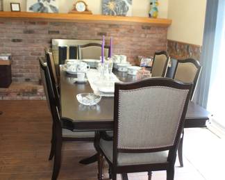 Dining Table and Chairs, Art, Clock