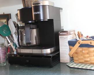 Keurig Coffee Maker, Utensils, Corning Ware