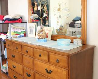 Wood Dresser with Mirror