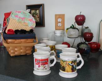 Pitcher, Basket, Mugs, Glass Apples or Paperweights Cup Cake Holder