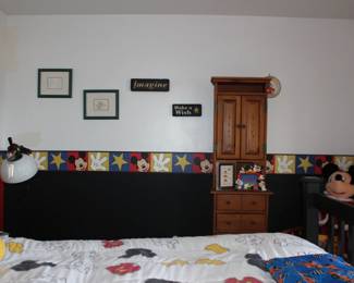 Lamp and Pictures, Storage Cabinet