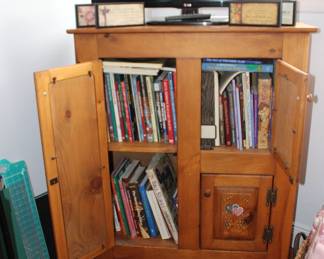 TV, Cabinet, Books