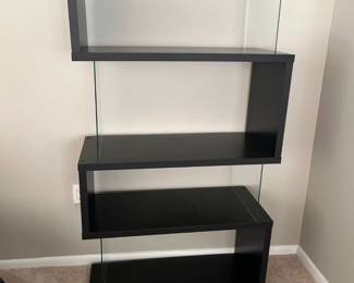 1 of 2 black shelves 