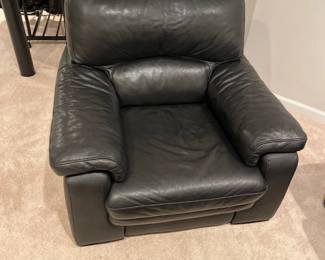 black leather arm chair