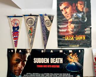 Sports Pennants and Movie posters