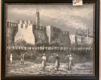 Original black and white oil picture signed