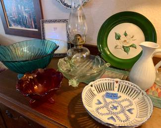 Vintage Bowls -plate and pitcher