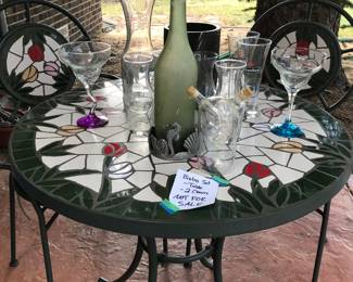 The Bistro Table IS NOT FOR SALE--SORRY-JUST THE THINGS ON TOP OF THE TABLE are for sale