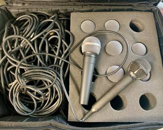 Realistic and Nady Starpoint SP9 microphones with cable and case