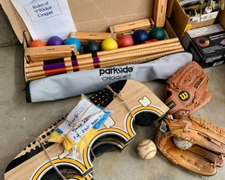 Parkside Croquet and bean bag throw lawn game.