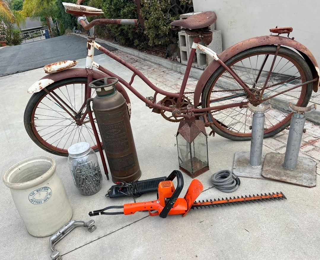 Schwinn fixer upper- vintage brass fire extinguisher
