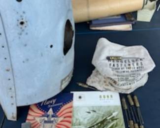 wwI propellor, jet tail-hook,
ww2 pilot assortment