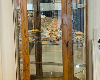 Antique lighted Curio with mirrors