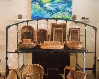 Original art, Baskets Galore, and King Headboard
