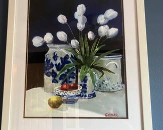 38	$60 	White Tulips Painting - Signed:  
		  23W X 27H
