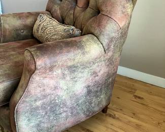 #3 - $140 - Faux Suede Guest Chair - Brown -32W X 23D X 40H