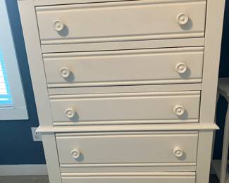 33	$196 	5-Drawer Dresser - White Painted Wood
		  30W X 19D X 53H
