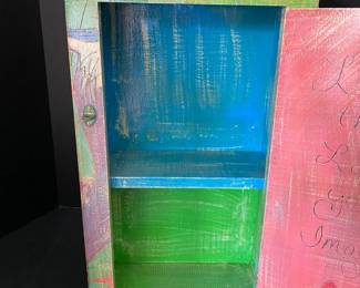 $175 - Cawson signed wall cabinet 15x24x71/4 Tropical  purchased at Pensacola Art Festival 