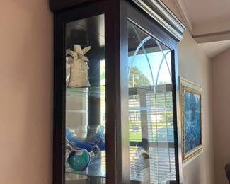 #1 - $200 -Curio Cabinet with Etched Glass-24W X 10 1/2D X 79H