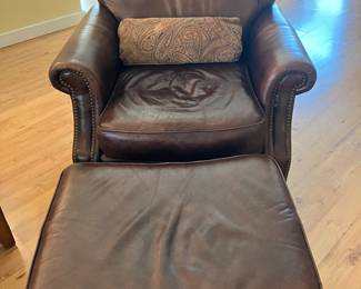 13	$240 	Thomasville Leather Guest Chair & Ottoman
		  Chair:  36W X 23D X 36H
		  Ottoman:  27W X 22D X 16H

