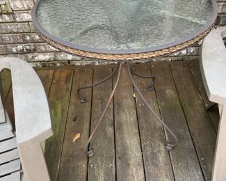 73	$42 	Round Glass Top and Wrought Iron Table - 28"
