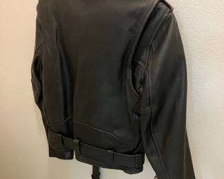 60$220 	First Black Leather Jacket - Men's 38
