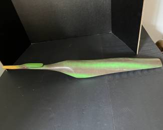 J# $86 - long bird green signed Denver & Teri Borders 20x4 