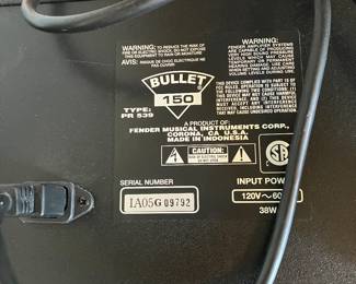 54	$90 	Fender Bullet 150 Amplifier PR539
