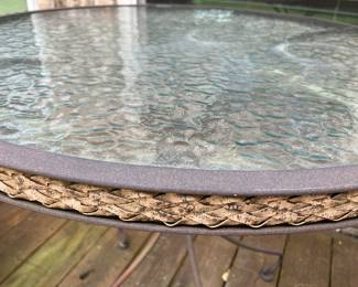 73	$42 	Round Glass Top and Wrought Iron Table - 28"
