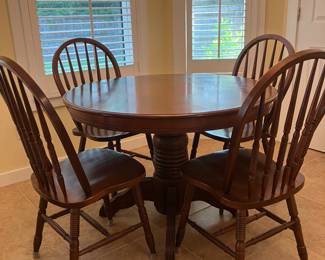 *18	$195 	Round Dining Table and 4 Chairs
Table:  42 X 29H
Chairs:  18W X 16D X 38H
