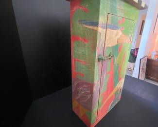 $175 - Cawson signed wall cabinet 15x24x71/4 Tropical  purchased at Pensacola Art Festival 