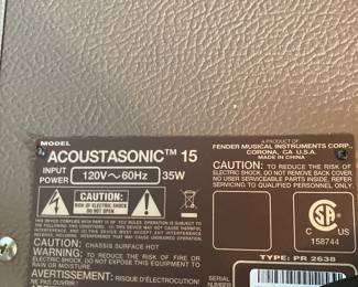 55	$90 	Fender Acoustasonic 15 Amplifier
