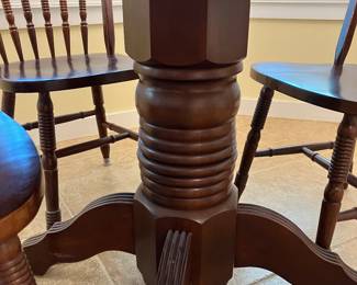 18	$195 	Round Dining Table and 4 Chairs
		  Table:  42 X 29H
		  Chairs:  18W X 16D X 38H
