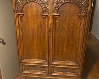 Stunning bedroom suite that includes dresser with mirror and nightstand 