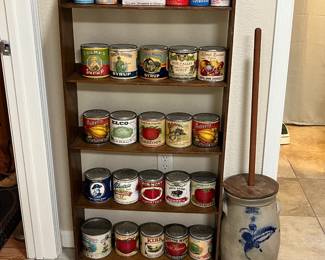 Antique stoneware Butter Churn complete. Vintage store stock