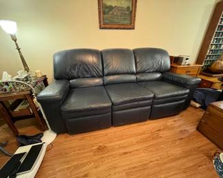 Lazy Boy Navy Blue sofa with recliners in both ends