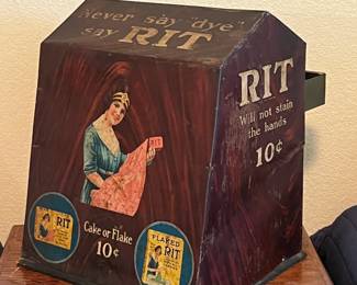 Antique RIT DYE counter store cabinet