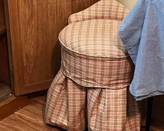 Fabric covered vanity seat 
