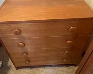 Mid-century modern teak wood chest of drawers.