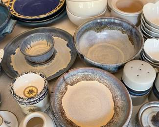 Assorted pottery bowls.