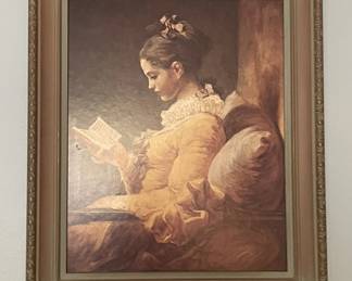 "Young Girl Reading" by Jean-Honore Fragonard 1769 print.