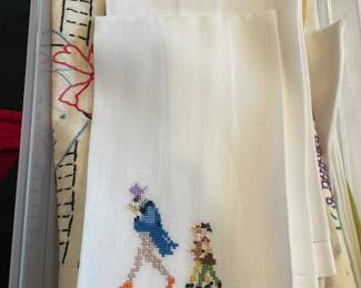 Cross stitch towels.