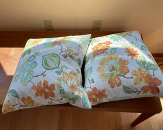 Large selection of decorative pillows.